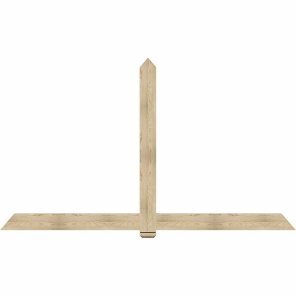 Ekena Millwork Eugene Rough Sawn Timber Gable Bracket, Douglas Fir, 108"W x 63"H x 2"D x 6"F, 14/12 Pitch GBW108X63X0206EUG00RDF - main